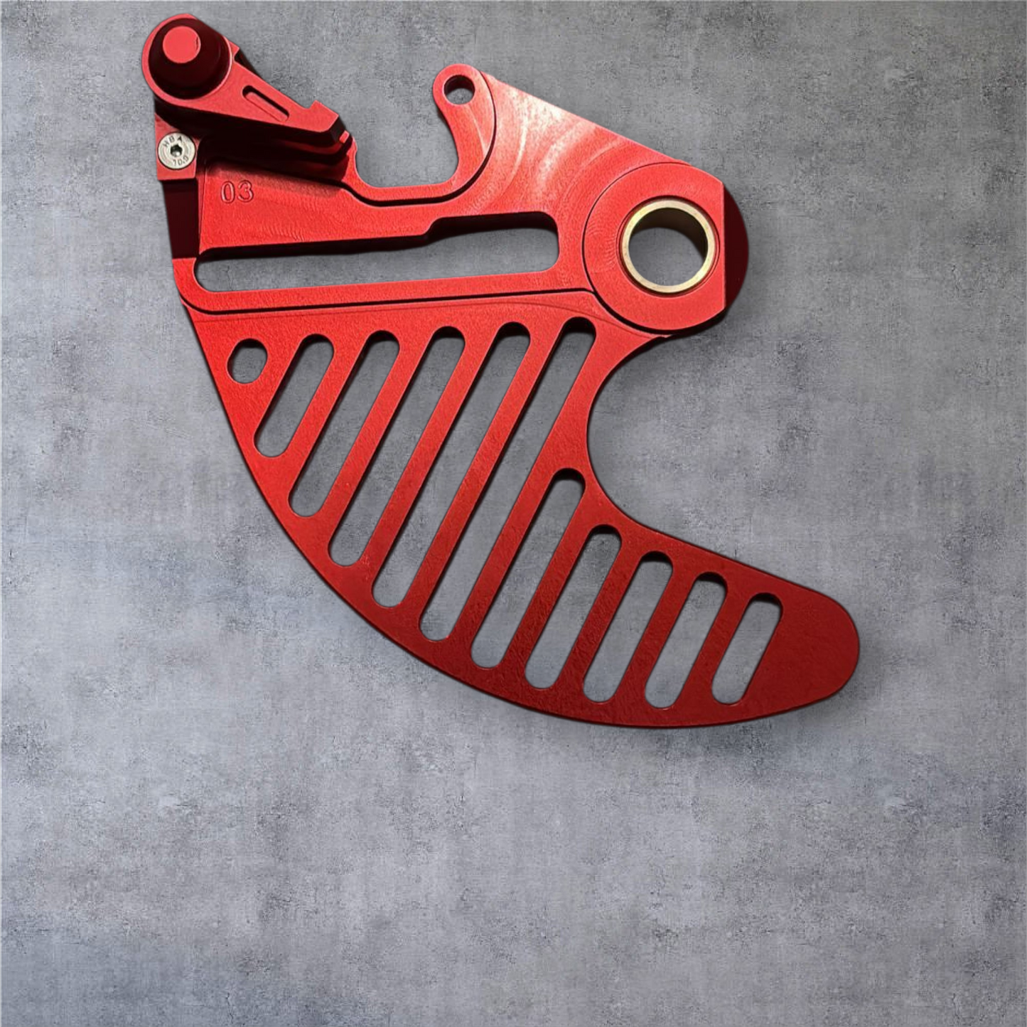 Hard enduro rear brake disk guard.