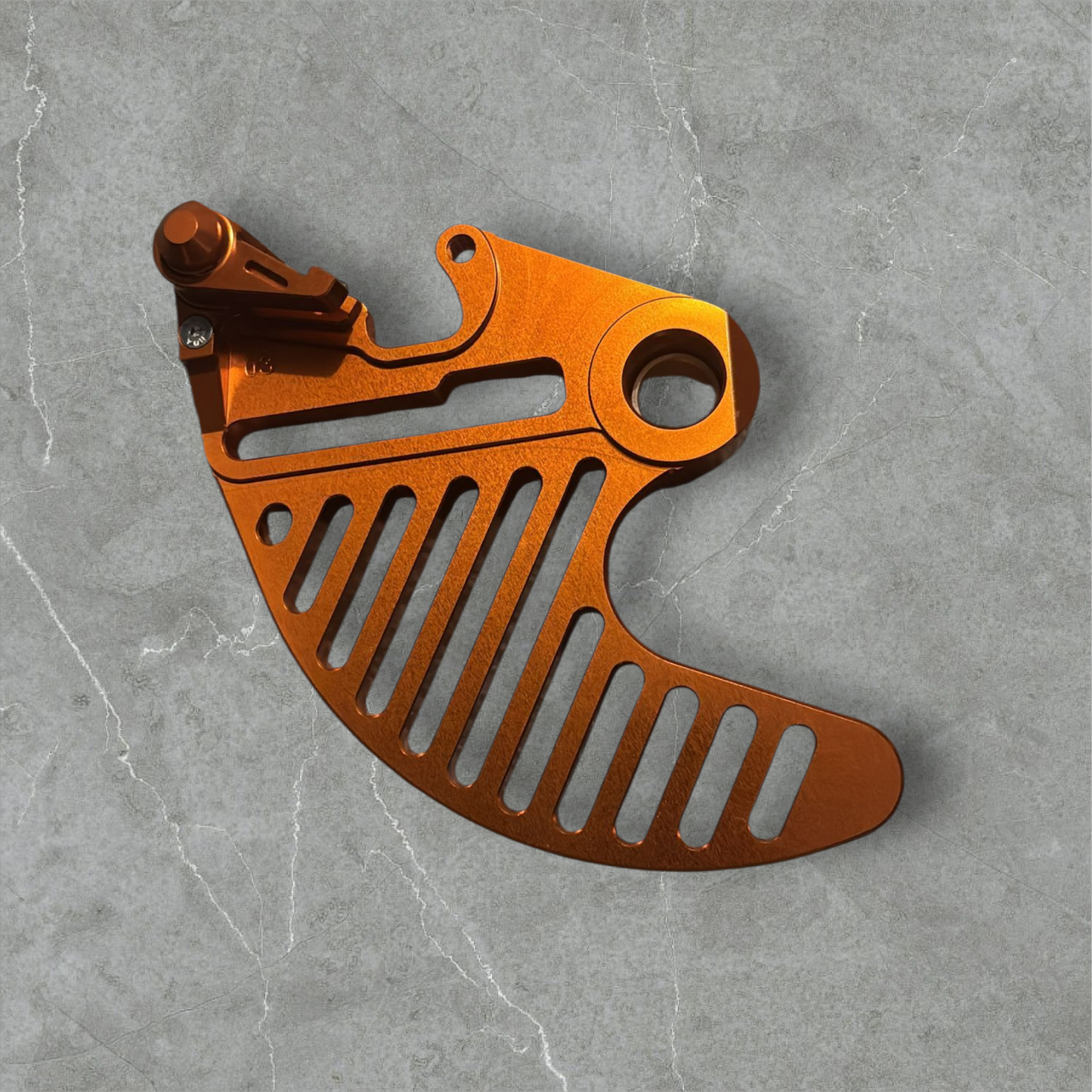 Hard enduro rear brake disk guard.