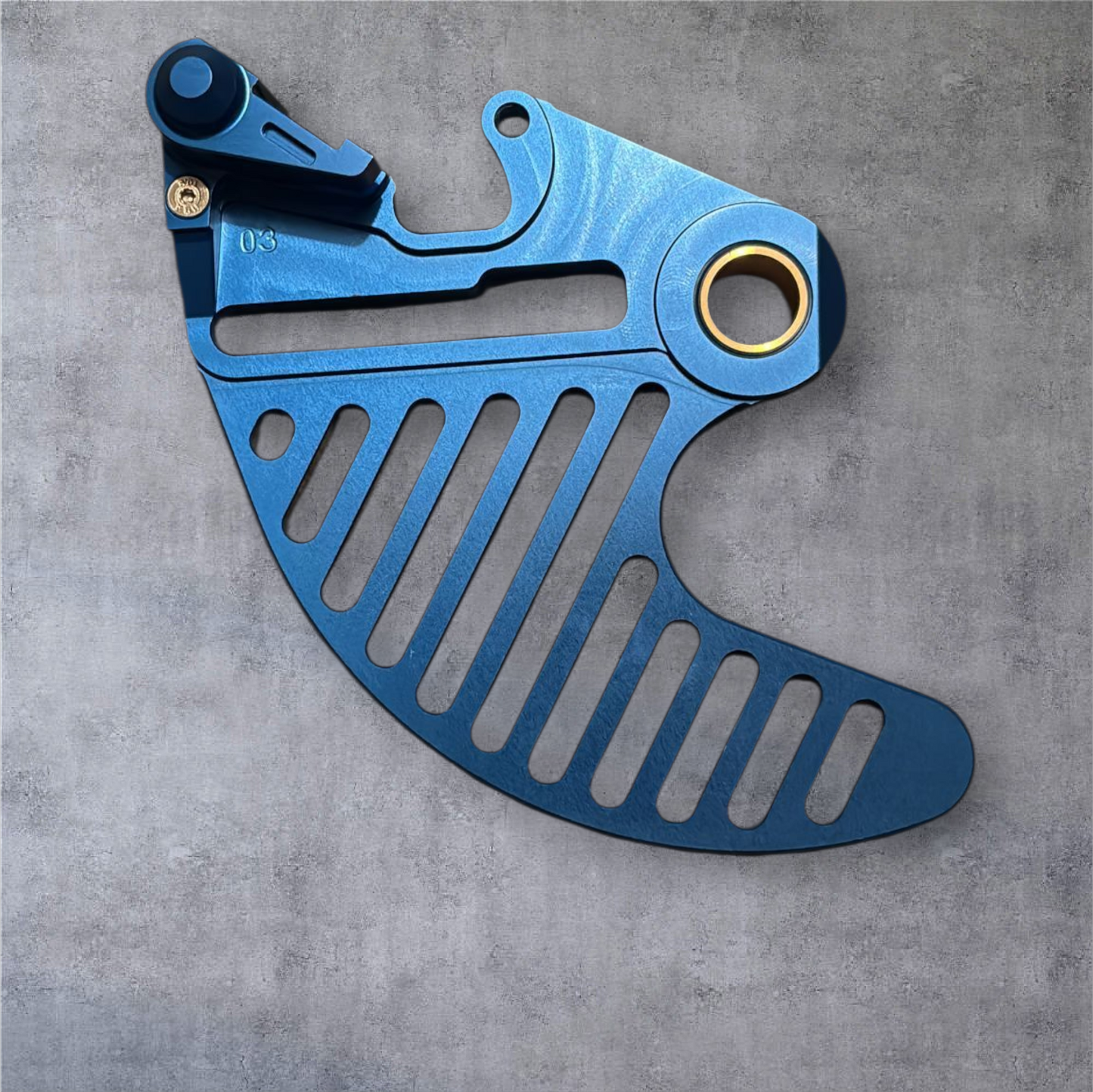 Hard enduro rear brake disk guard.