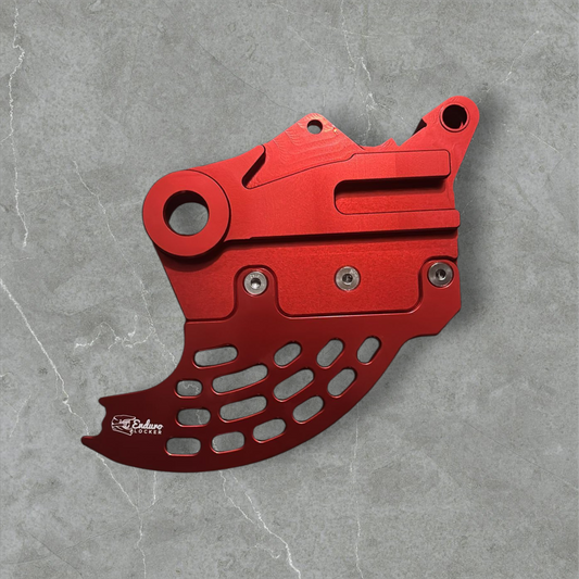 Hard enduro rear brake disk guard.